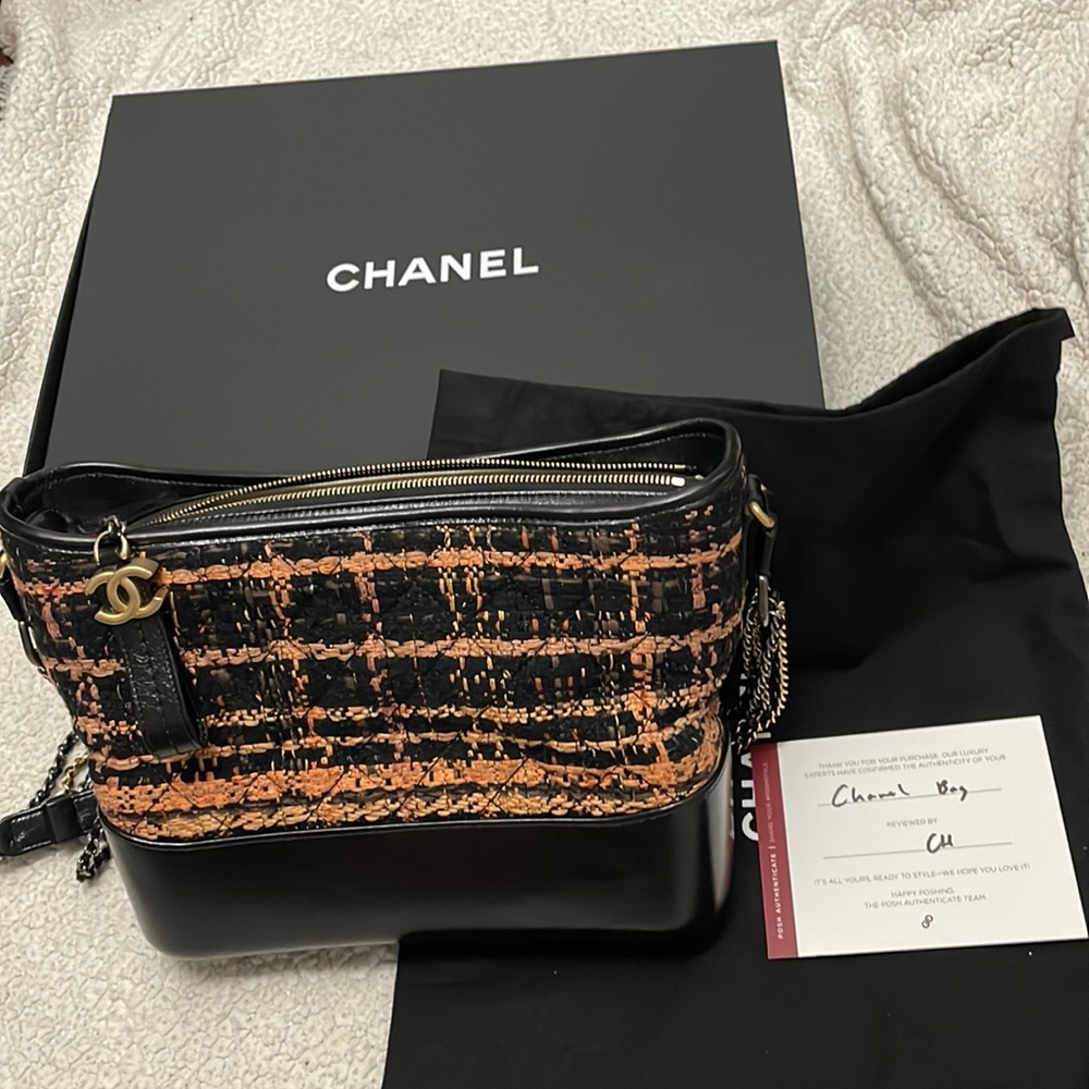 Chanel Gabrielle Tweed black size Medium